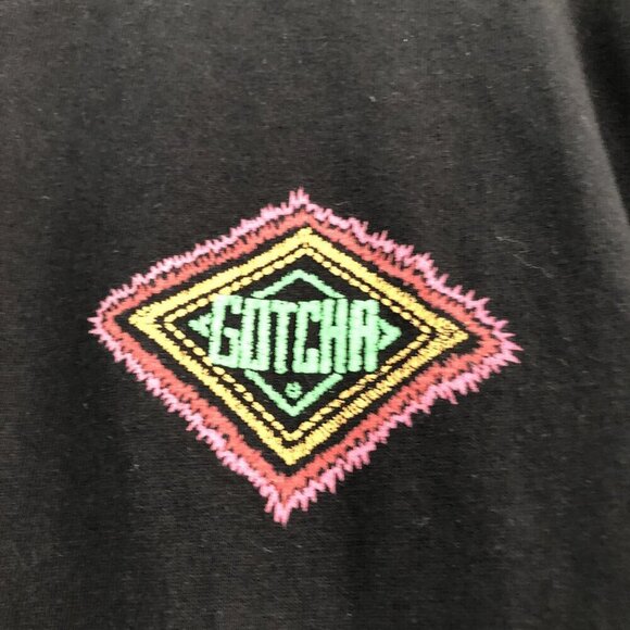 Gotcha Skate Surf Mens‎ Size Small Black Sunburst Short Sleeve Cotton - Picture 3 of 7